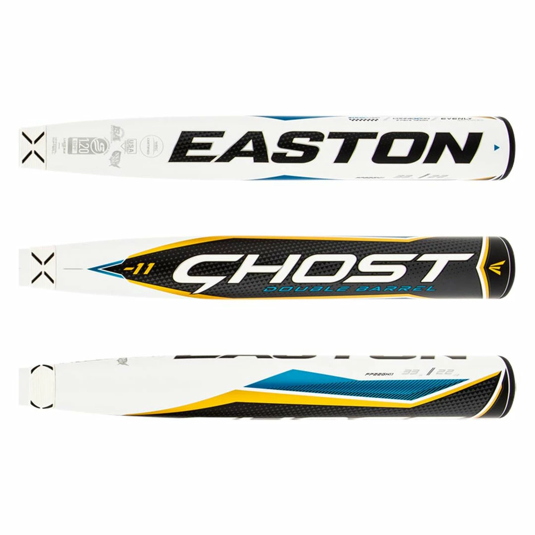 New Easton Ghost 2022 Double Barrel -11 Fastpitch Softball Bat White/Black USSSA 1.20 BPF Stamp 1 New Easton Ghost 2022 Double Barrel -11 Fastpitch Softball Bat White/Black USSSA 1.20 BPF Stamp
