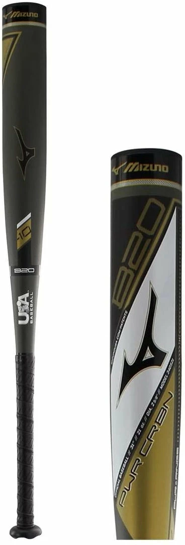 New Mizuno B20-PWR CRBN - Big Barrel Youth USA Baseball Bat (-10) Gray/Gold Baseball Bats 1 New Mizuno B20-PWR CRBN - Big Barrel Youth USA Baseball Bat (-10) Gray/Gold Baseball Bats