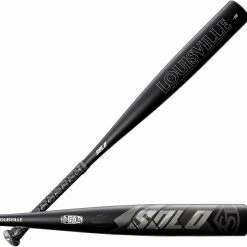 Baseball Bats New 2021 Louisville Slugger Solo -5 USSSA Baseball Bat Black/Silver