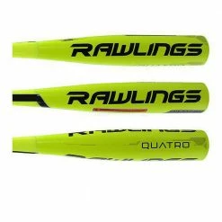 New Rawlings BB7Q4 Quatro BBCOR Baseball Bat 2 5/8" Yellow/Black