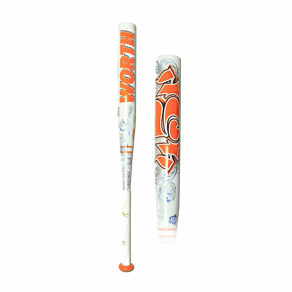 New Worth 454 Legit FPL410 Fastpitch Softball Bat White/Orange USSSA 1.20 BPF Stamp 3 New Worth 454 Legit FPL410 Fastpitch Softball Bat White/Orange USSSA 1.20 BPF Stamp