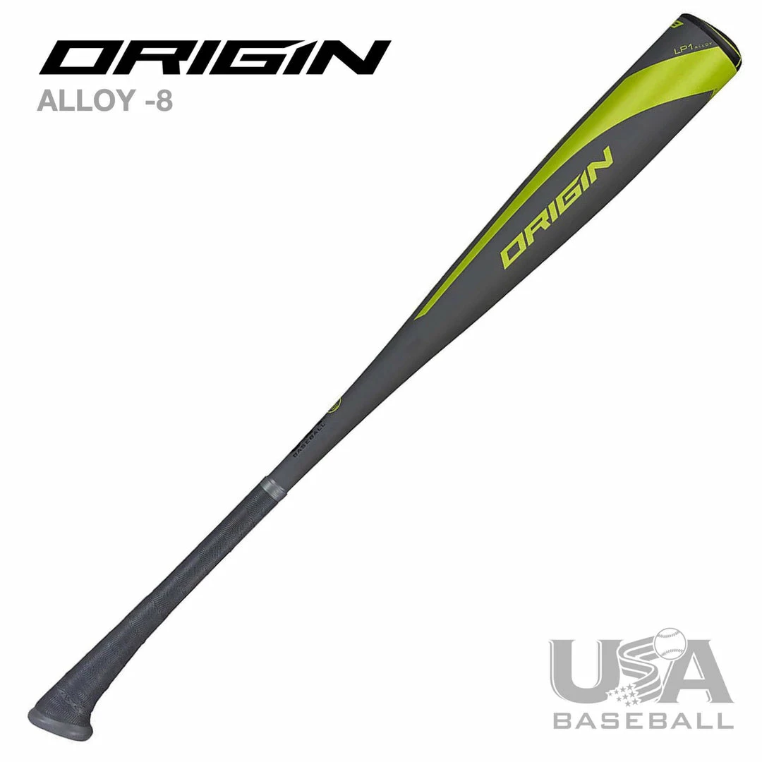 New Baden Sports 2021 Origin USA Bat (-8) 2-5/8" Axe Baseball Bat Gray/Green 1 New Baden Sports 2021 Origin USA Bat (-8) 2-5/8" Axe Baseball Bat Gray/Green
