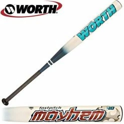 New Worth Mayhem M75FP Fastpitch Softball Bat White/Blue 2 1/4" Barrel
