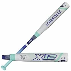 New Louisville Slugger WTFPXT172 X12 Fastpitch Softball Bat White/Blue 2 1/4" Shop By Certification